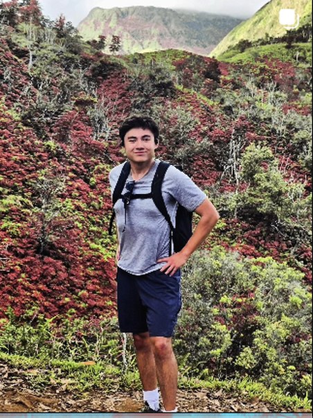 Hiking a ridge trail in fall foliage