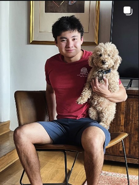 At home with the family poodle