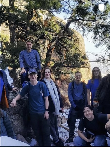 Hiking group at a rock formation