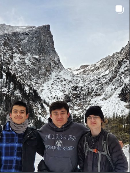 Friends in the snowy mountains
