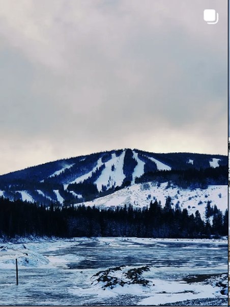 Frozen mountain lake