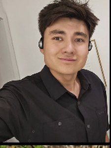 Selfie wearing bone-conducting headphones