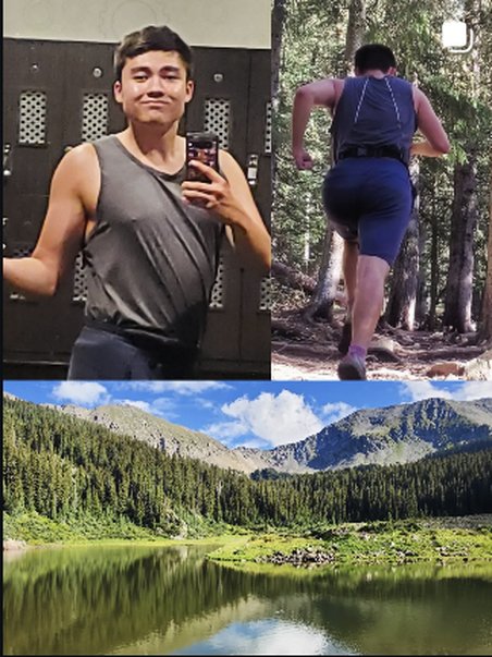 Gym flex selfie and trail running