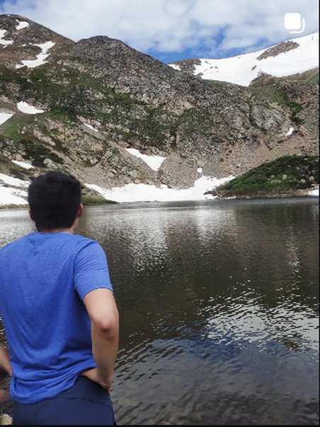Looking out over a mountain lake